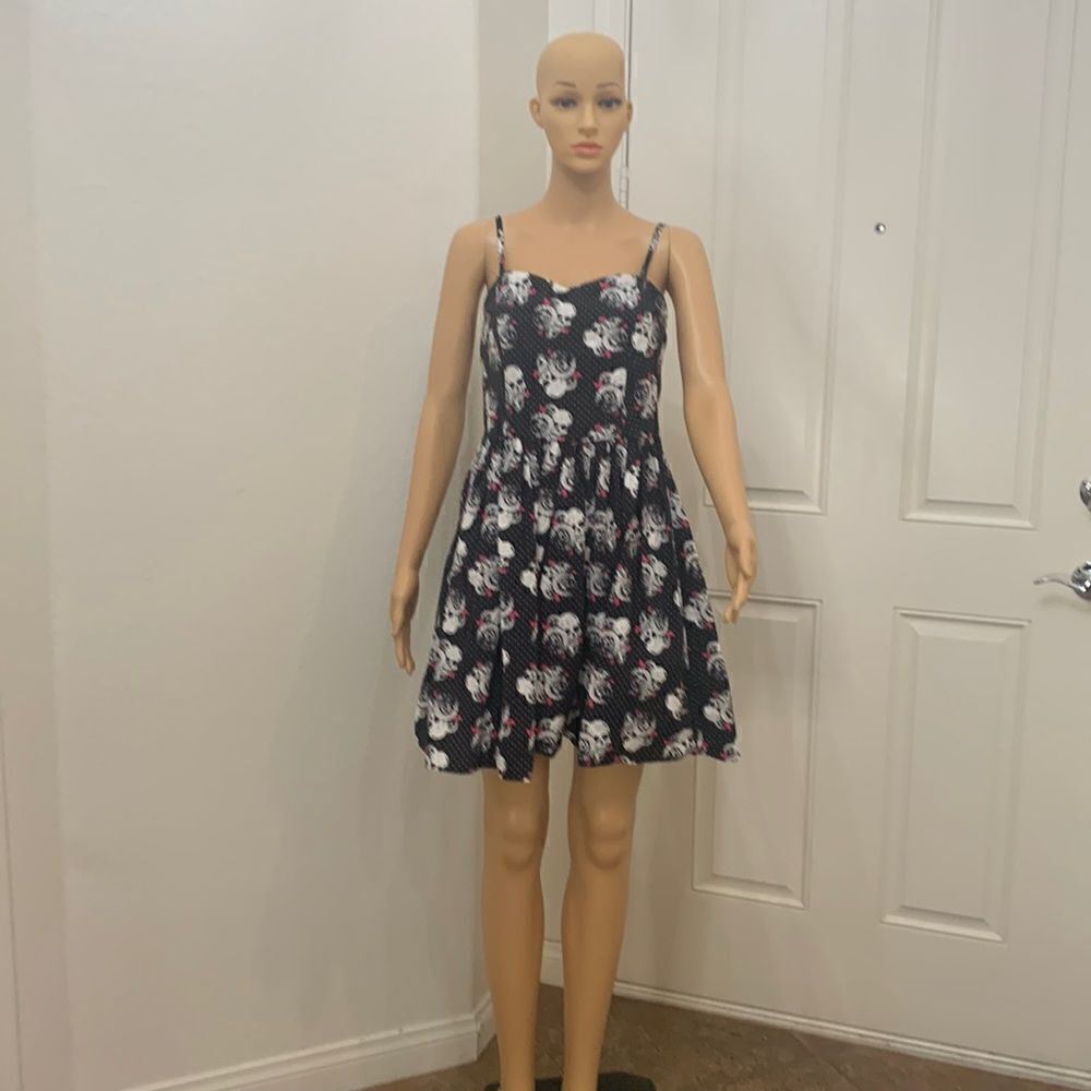 Hot Topic Sz Large 💯 Cotton Skulls Skeletons Butterfly’s Spaghetti Strap Dress
